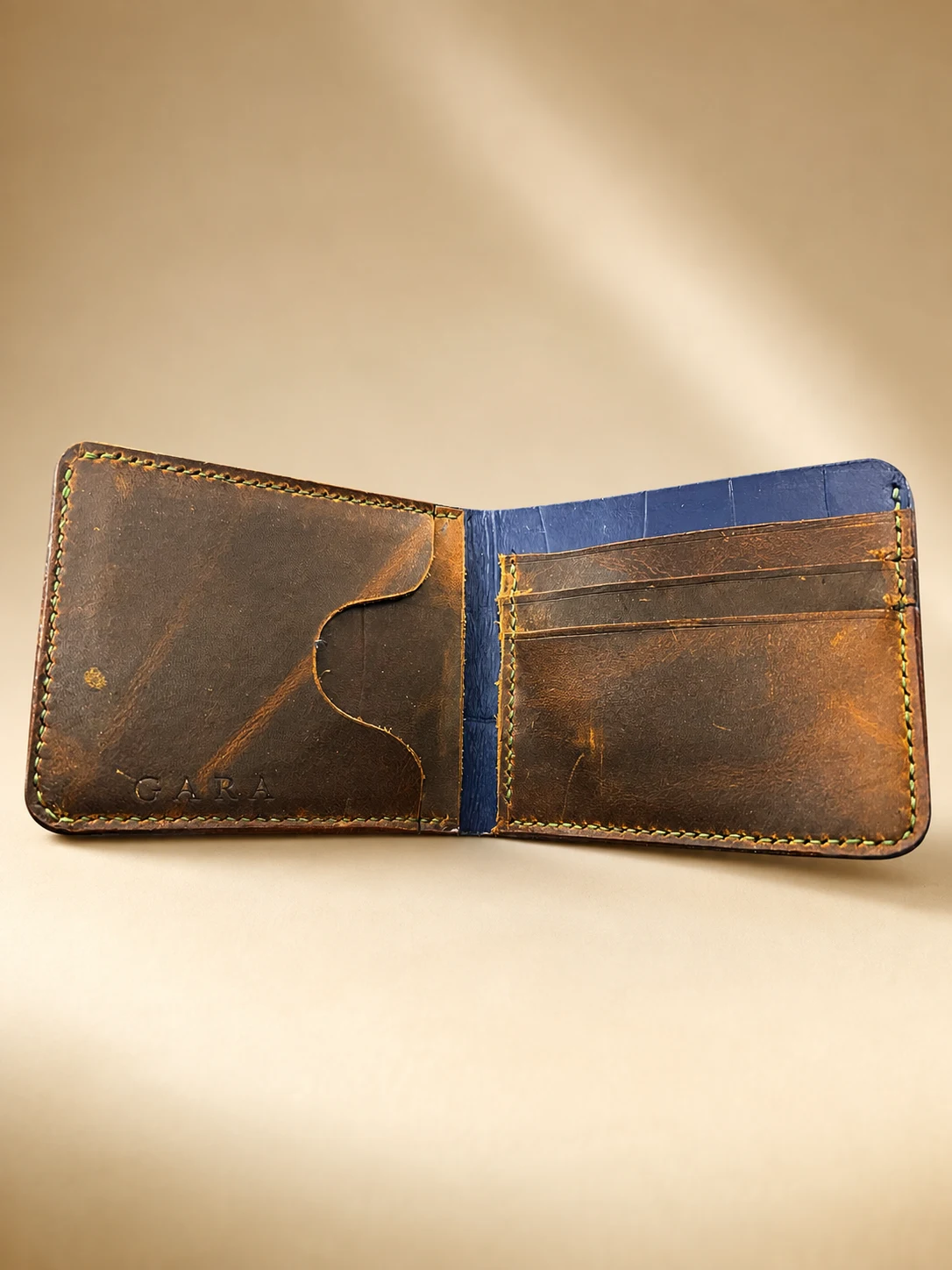 Cartera Bifold Azul Cocodrilo · vista 2